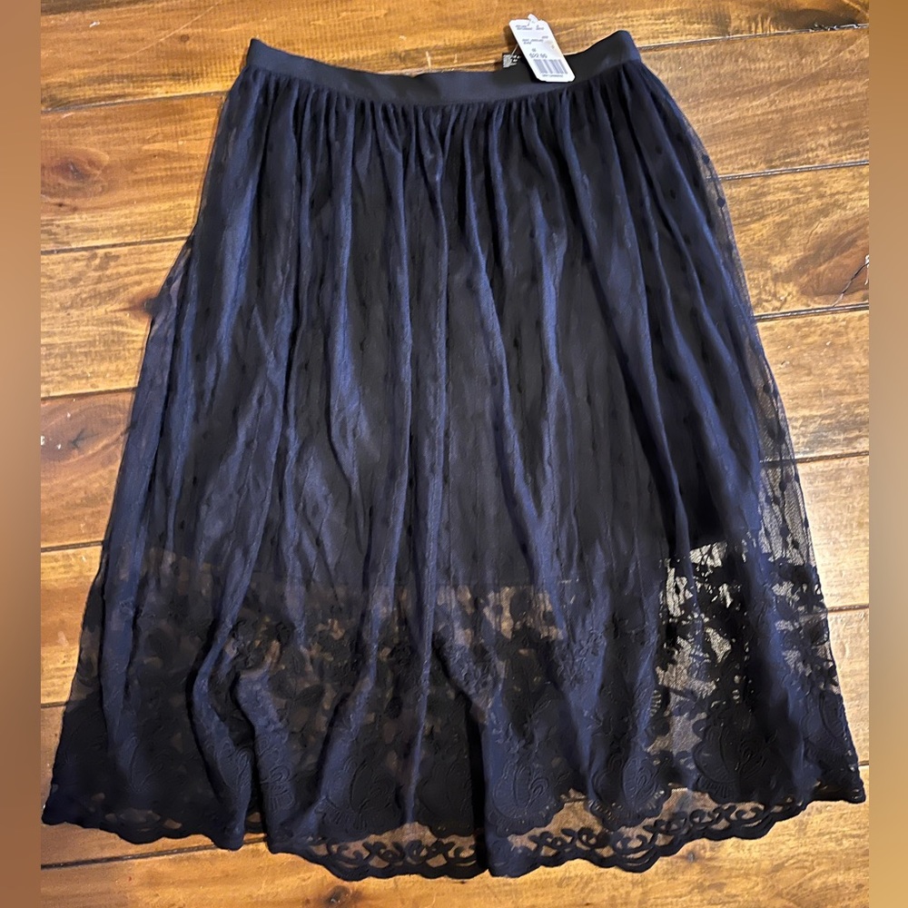 Black lace skirt